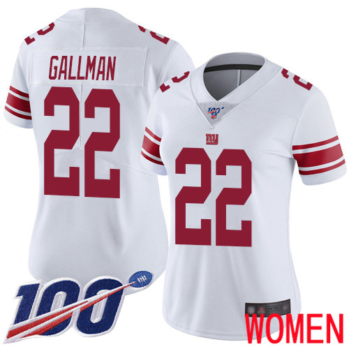 Women New York Giants #22 Wayne Gallman White Vapor Untouchable Limited Player 100th Season Football NFL Jersey->youth nfl jersey->Youth Jersey